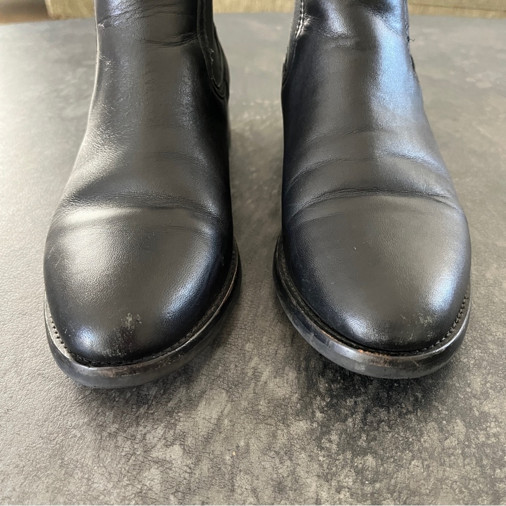 Thursday Boot Company Black Leather Ankle Chelsea Boot Block Heel Womens 6.5 - Picture 6 of 12